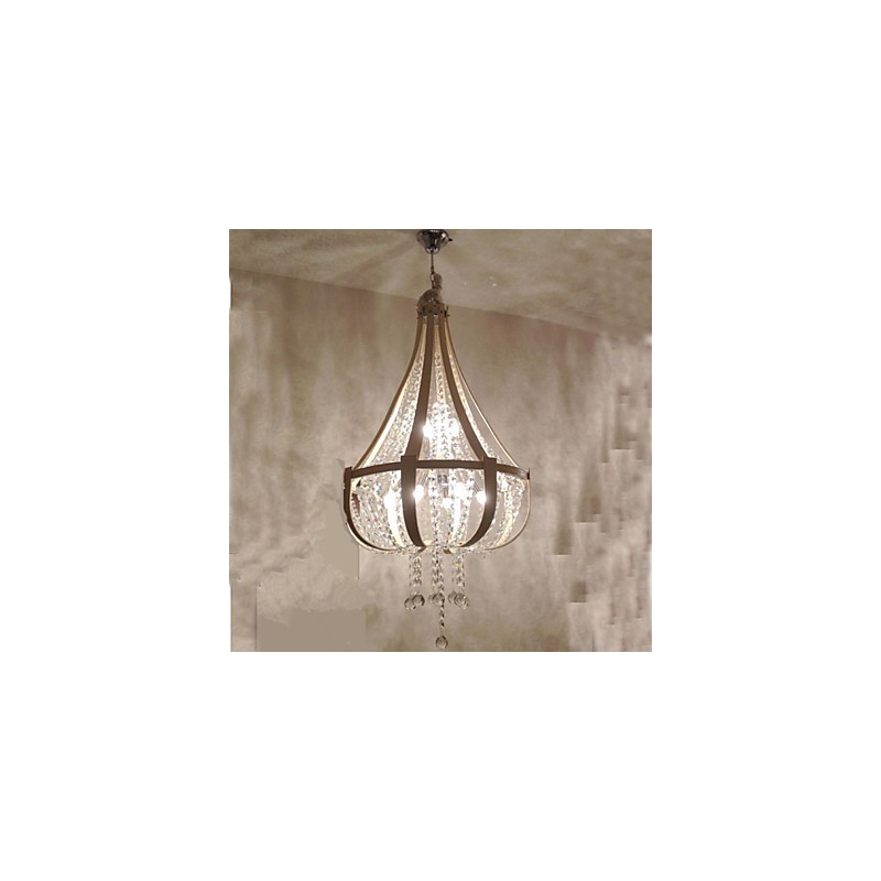 Post Modern Luxury Leather Crystal Creative Lron Chandelier