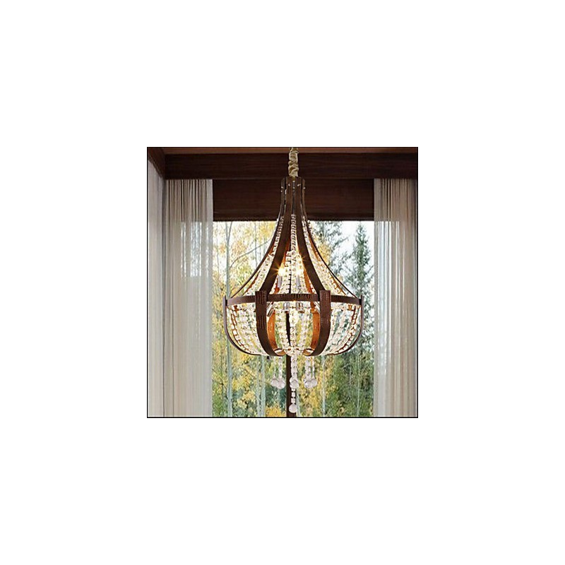 Post Modern Luxury Leather Crystal Creative Lron Chandelier