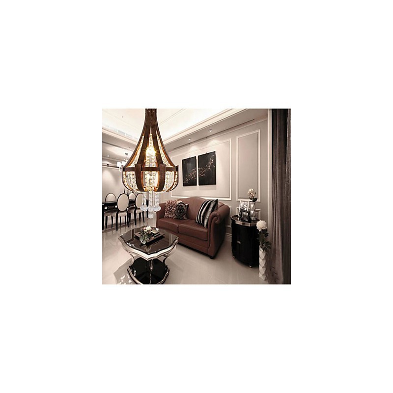 Post Modern Luxury Leather Crystal Creative Lron Chandelier