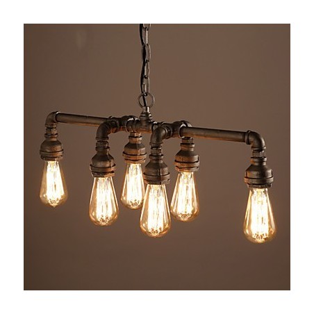 Edison Retro Loft Style Vintage Industrial Pendant Light Metal Water Pipe Luminaire Lampara Colgantes