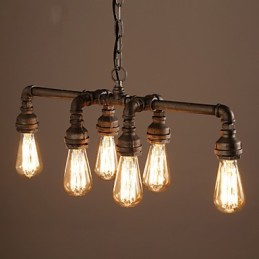 Edison Retro Loft Style Vintage Industrial Pendant Light Metal Water Pipe Luminaire Lampara Colgantes