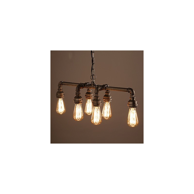 Edison Retro Loft Style Vintage Industrial Pendant Light Metal Water Pipe Luminaire Lampara Colgantes