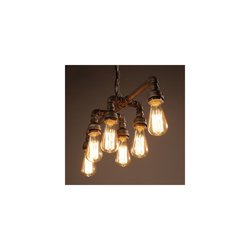 Edison Retro Loft Style Vintage Industrial Pendant Light Metal Water Pipe Luminaire Lampara Colgantes