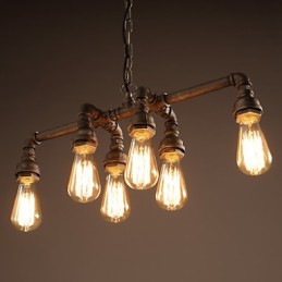 Edison Retro Loft Style Vintage Industrial Pendant Light Metal Water Pipe Luminaire Lampara Colgantes
