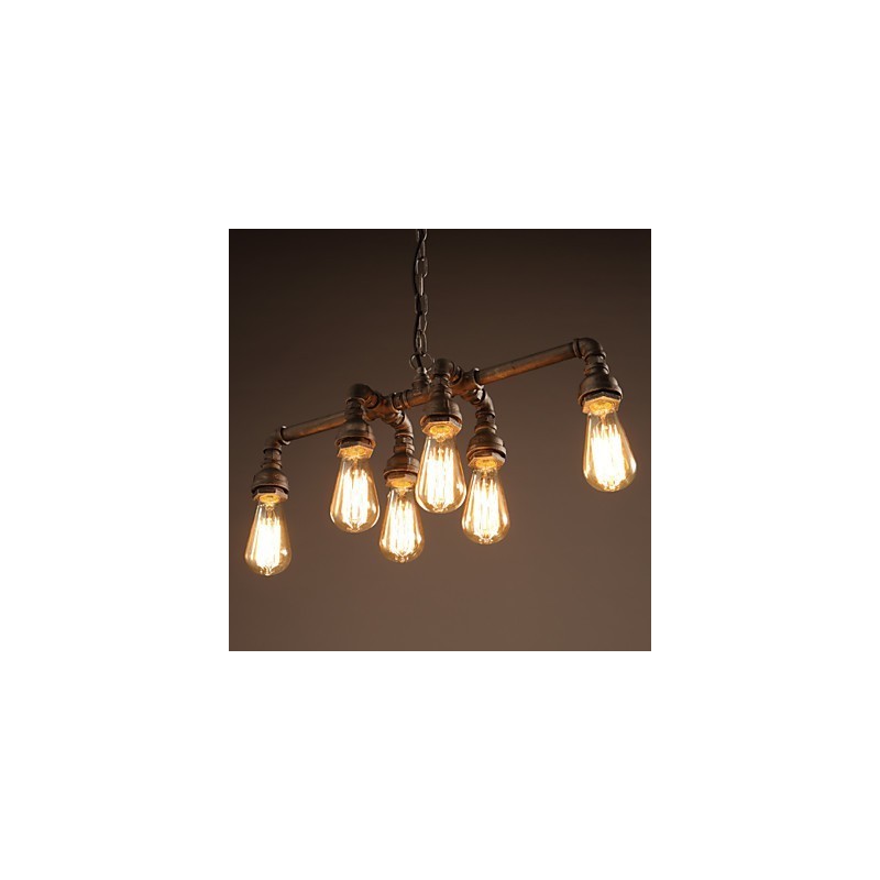 Edison Retro Loft Style Vintage Industrial Pendant Light Metal Water Pipe Luminaire Lampara Colgantes