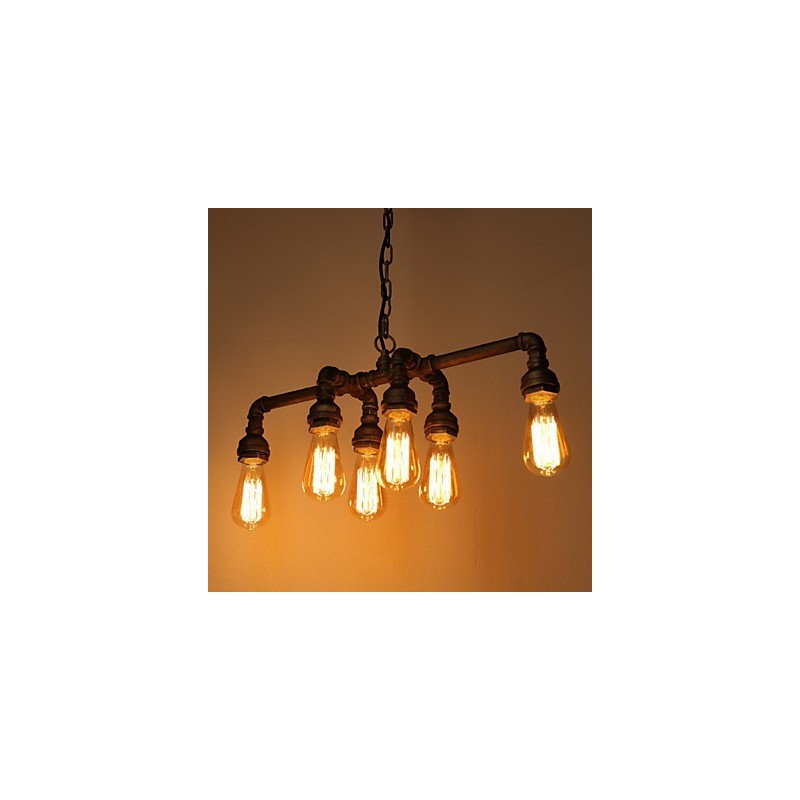 Edison Retro Loft Style Vintage Industrial Pendant Light Metal Water Pipe Luminaire Lampara Colgantes