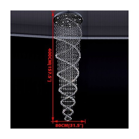 Ceiling Crystal Pendant Lighting Lamps 13 Lights Modern Silver Canpoy Transparent K9 Crystal Fixtures