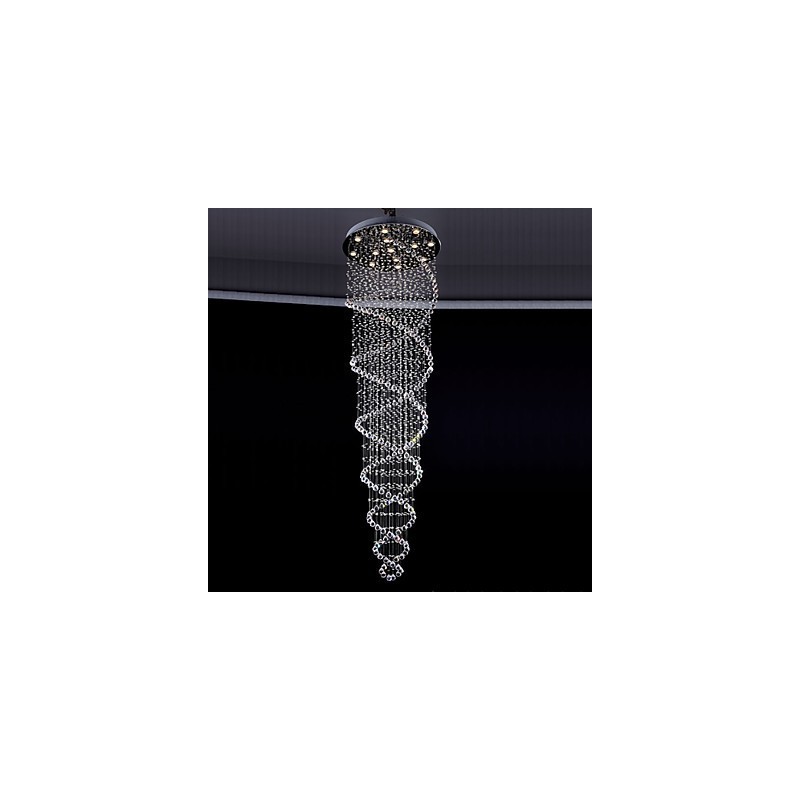 Ceiling Crystal Pendant Lighting Lamps 13 Lights Modern Silver Canpoy Transparent K9 Crystal Fixtures