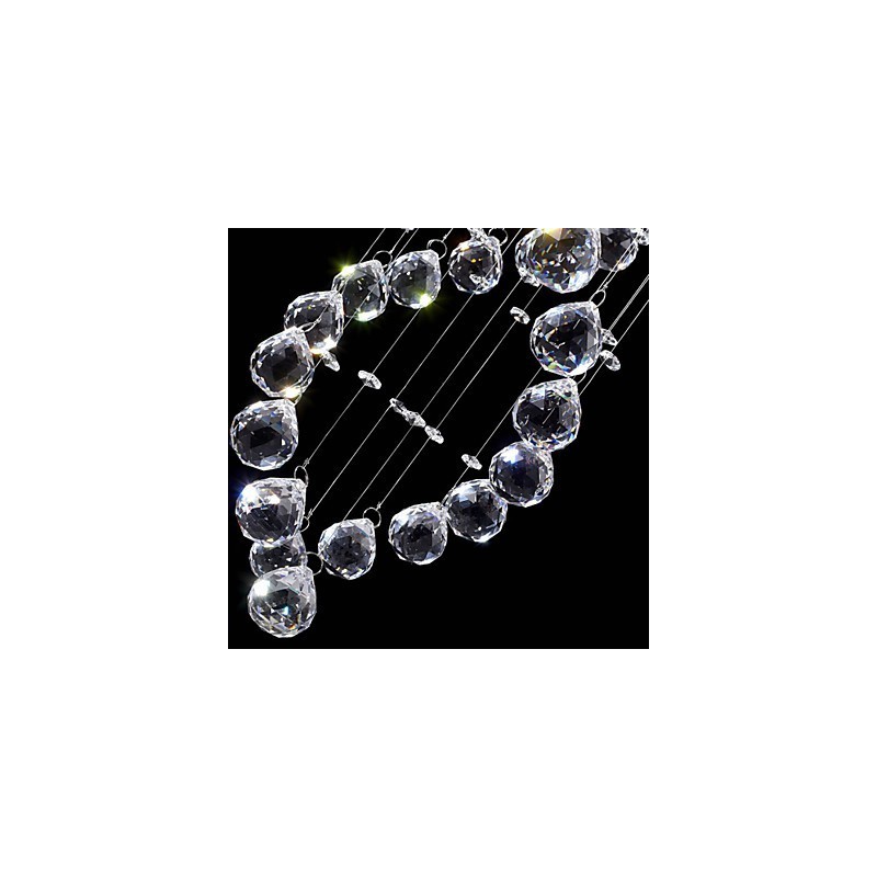 Ceiling Crystal Pendant Lighting Lamps 13 Lights Modern Silver Canpoy Transparent K9 Crystal Fixtures