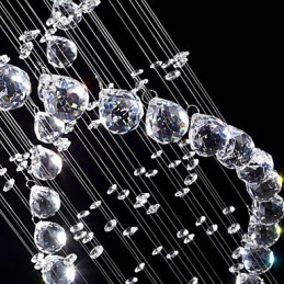 Ceiling Crystal Pendant Lighting Lamps 13 Lights Modern Silver Canpoy Transparent K9 Crystal Fixtures