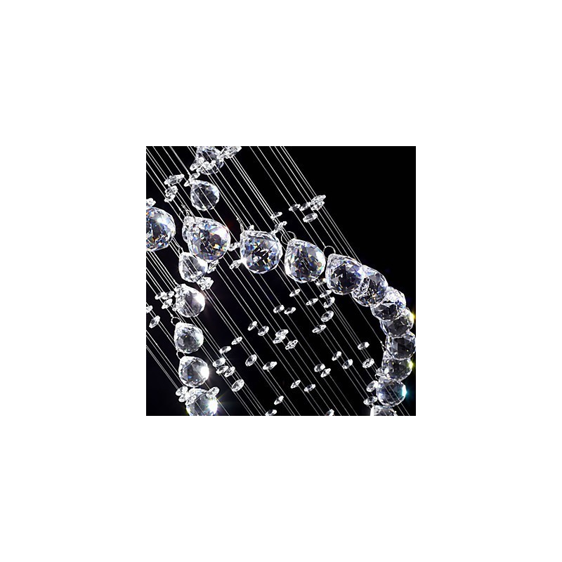 Ceiling Crystal Pendant Lighting Lamps 13 Lights Modern Silver Canpoy Transparent K9 Crystal Fixtures