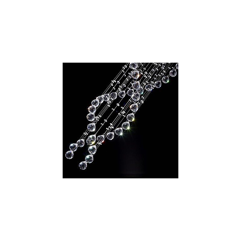 Ceiling Crystal Pendant Lighting Lamps 13 Lights Modern Silver Canpoy Transparent K9 Crystal Fixtures