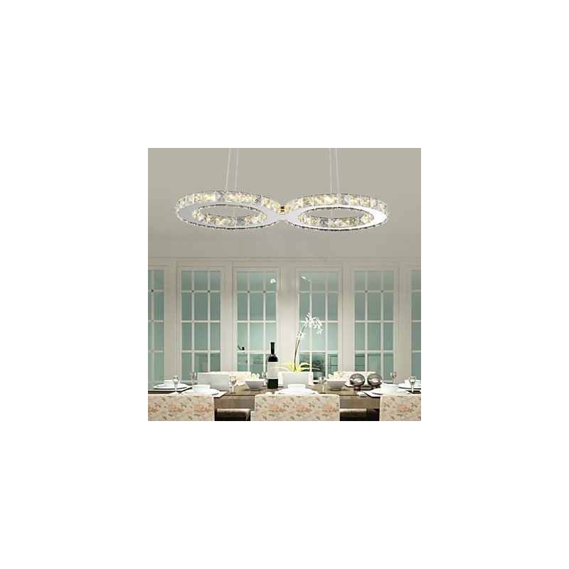 Contemporary Crystal Chrome Metal Pendant Light