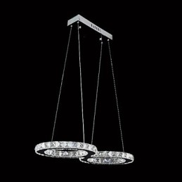 Contemporary Crystal Chrome Metal Pendant Light