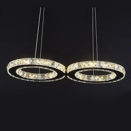 Contemporary Crystal Chrome Metal Pendant Light