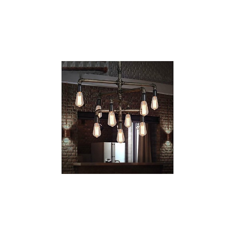 Traditional Classic Vintage Retro Lantern Country Painting Metal Pendant Light