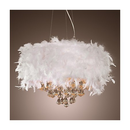 Modern Contemporary Drum Crystal Mini Style Electroplated Pendant Light