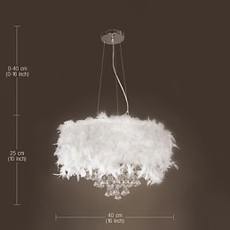 Modern Contemporary Drum Crystal Mini Style Electroplated Pendant Light