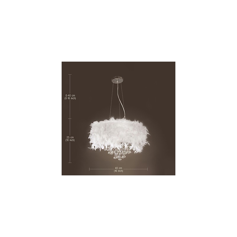 Modern Contemporary Drum Crystal Mini Style Electroplated Pendant Light