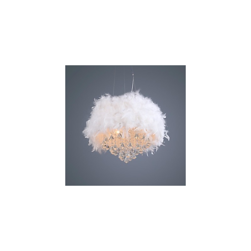 Modern Contemporary Drum Crystal Mini Style Electroplated Pendant Light