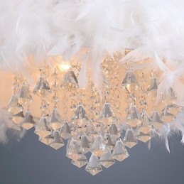 Modern Contemporary Drum Crystal Mini Style Electroplated Pendant Light