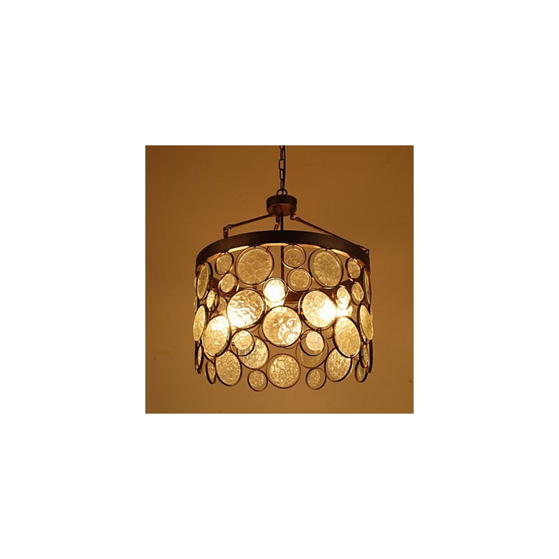 Vintage Iron Glass Chandelier