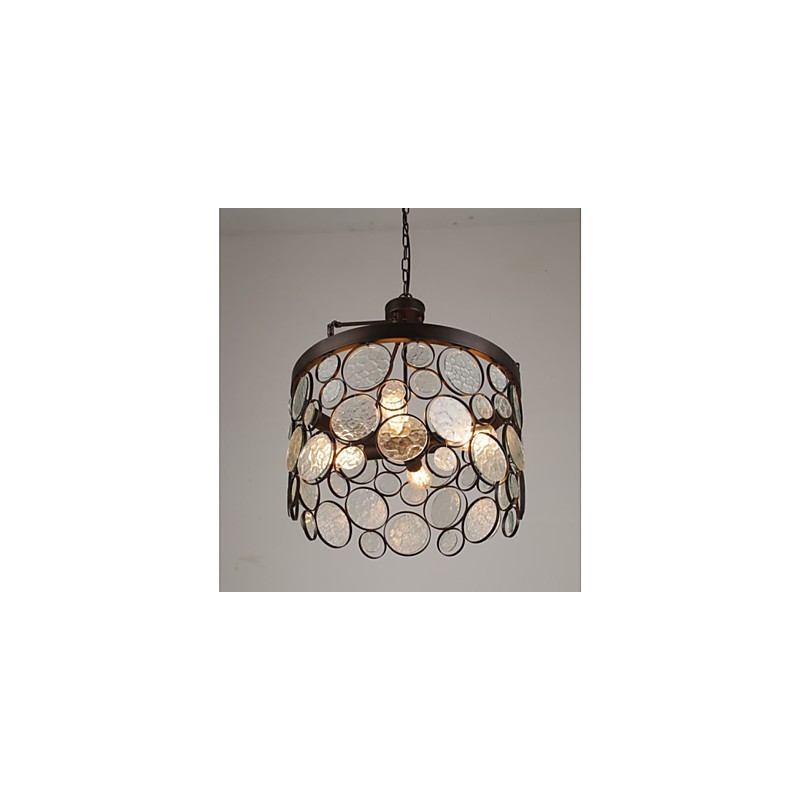 Vintage Iron Glass Chandelier