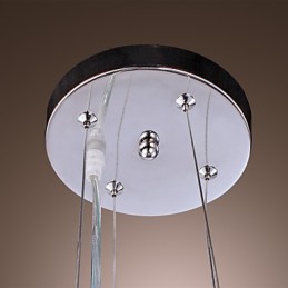 Modern Contemporary Drum Crystal Electroplated Metal Pendant Light