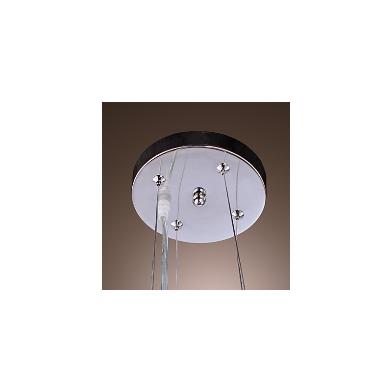 Modern Contemporary Drum Crystal Electroplated Metal Pendant Light