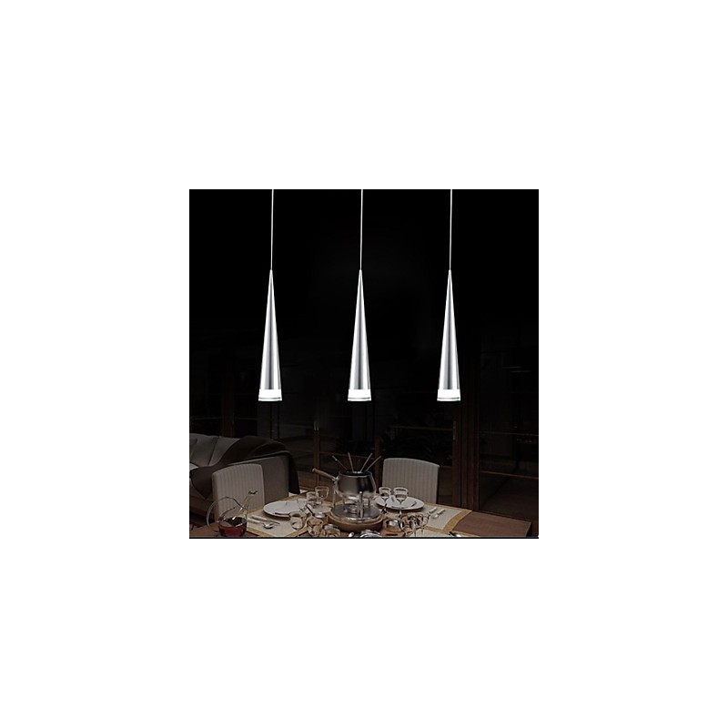 Modern Contemporary Chrome Metal Pendant Light