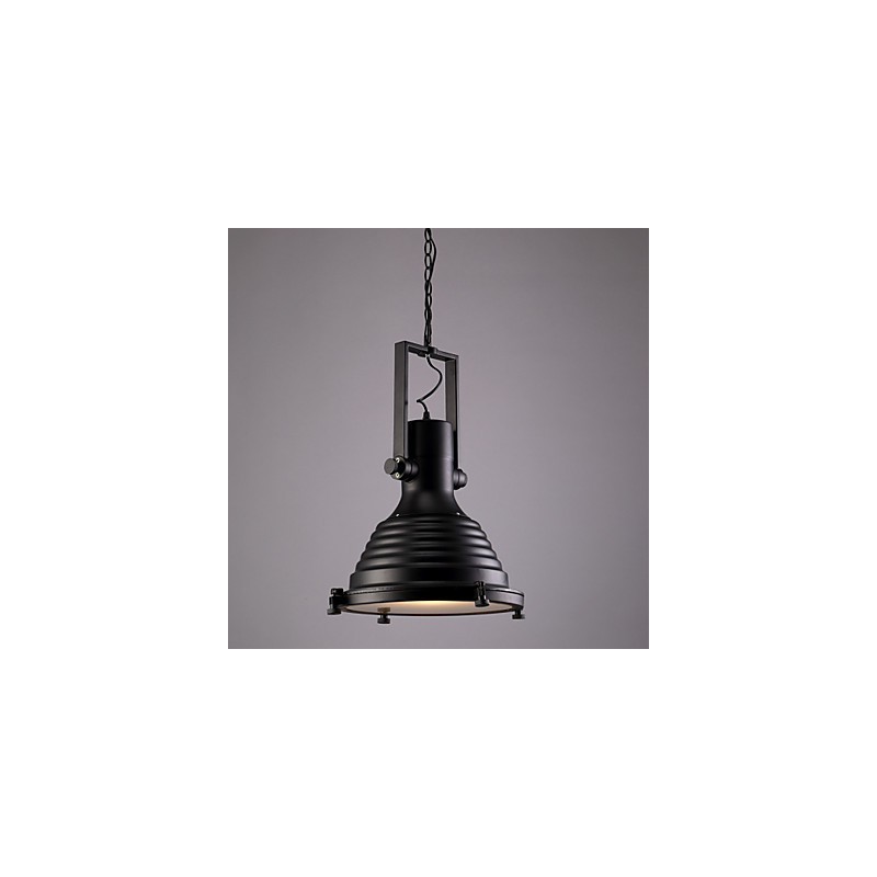Black Retro Iron Pendant Lamp and Glass Shade Shop