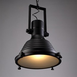 Black Retro Iron Pendant Lamp and Glass Shade Shop