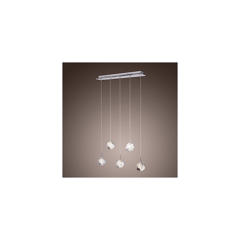 Modern Contemporary Island Crystal Chrome Pendant Light