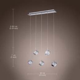 Modern Contemporary Island Crystal Chrome Pendant Light