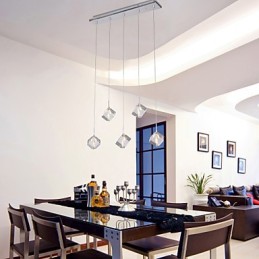 Modern Contemporary Island Crystal Chrome Pendant Light
