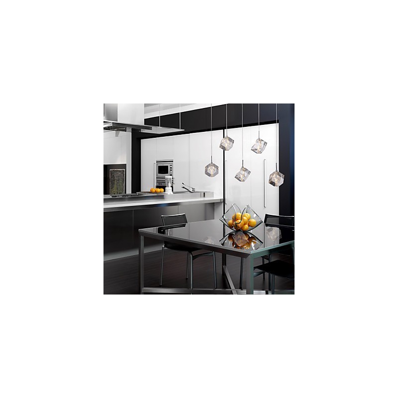 Modern Contemporary Island Crystal Chrome Pendant Light