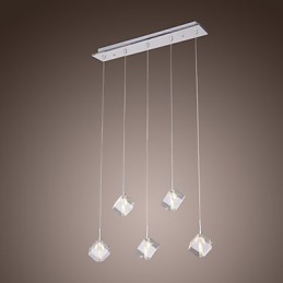 Modern Contemporary Island Crystal Chrome Pendant Light