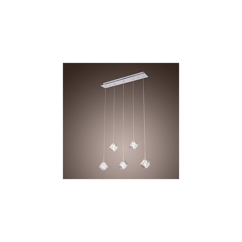 Modern Contemporary Island Crystal Chrome Pendant Light