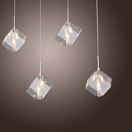 Modern Contemporary Island Crystal Chrome Pendant Light