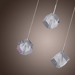 Modern Contemporary Island Crystal Chrome Pendant Light