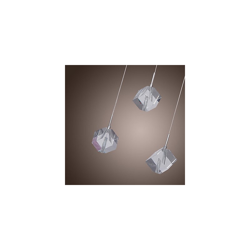 Modern Contemporary Island Crystal Chrome Pendant Light