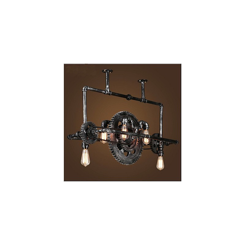 Iron Pipe Chandelier Industrial Wind gear Hanging Lamp