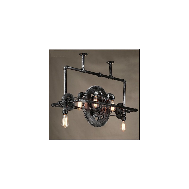 Iron Pipe Chandelier Industrial Wind gear Hanging Lamp