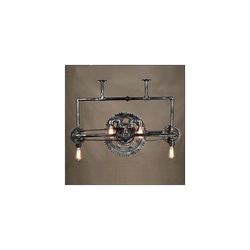Iron Pipe Chandelier Industrial Wind gear Hanging Lamp