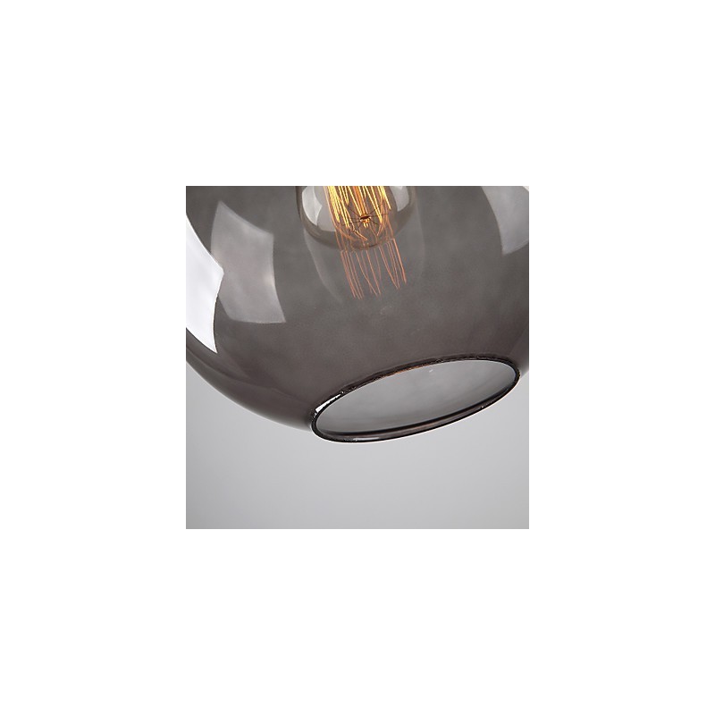 Modern Glass Pendant Light in Round Smoke grey Bubble Design