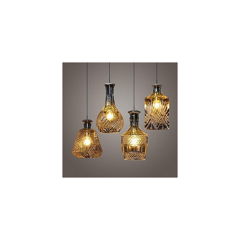 Crystal Glass Lamp 4Lights Shade Minimalist Bottle Lights