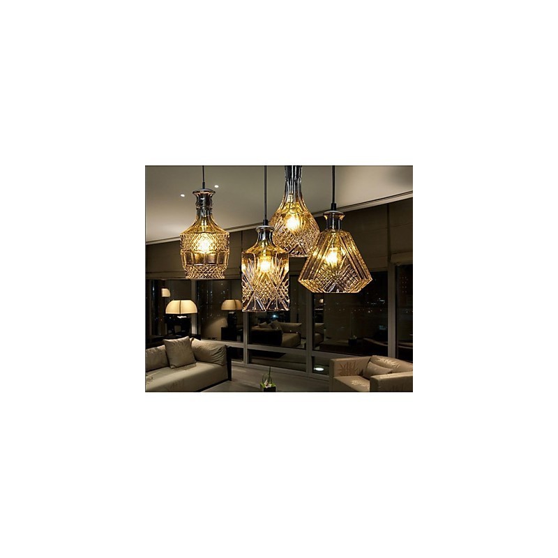 Crystal Glass Lamp 4Lights Shade Minimalist Bottle Lights