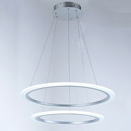 Acrylic Pendant Lamps Ceiling Hanging Chandelier Light Fixtures with 2 rings