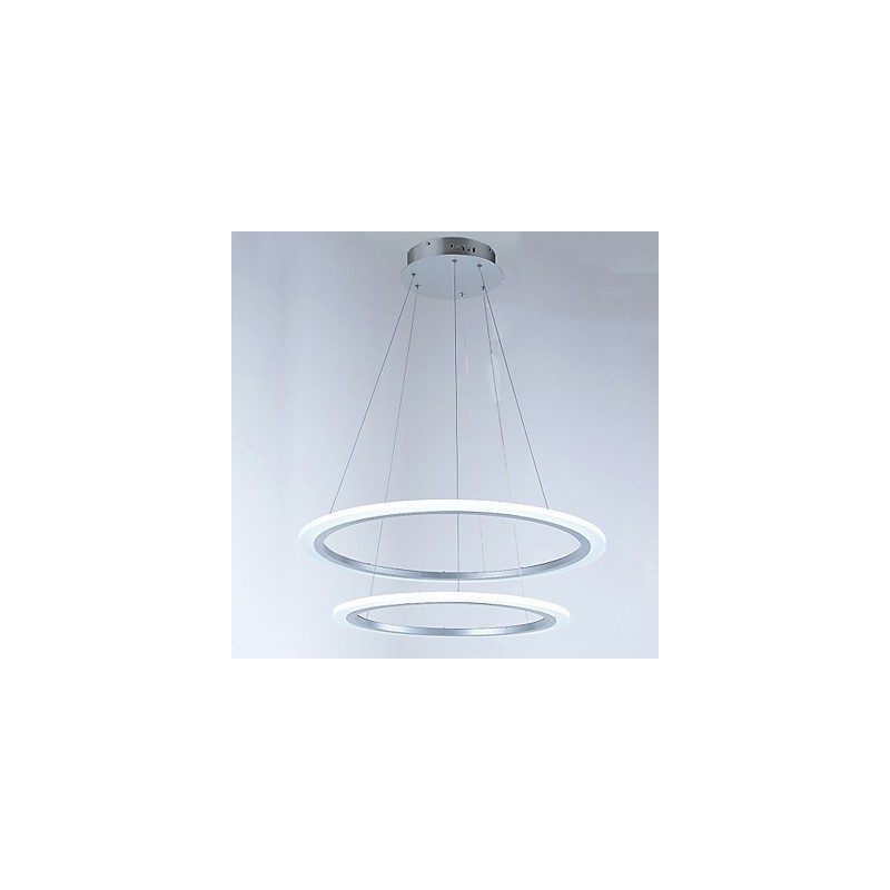 Acrylic Pendant Lamps Ceiling Hanging Chandelier Light Fixtures with 2 rings
