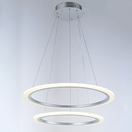 Acrylic Pendant Lamps Ceiling Hanging Chandelier Light Fixtures with 2 rings